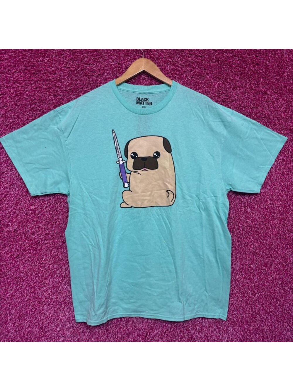 Pug with a switchblade Cute But Dangerous T-shirt size 2XL